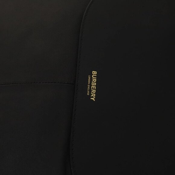 BURBERRY Shoulder Bag Leather Black Gold Auth - Picture 9 of 16